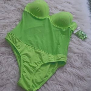 Lime green swimsuit size medium